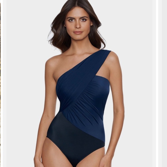 NWT Magicsuit Colorblock Goddess One Piece Underwire Swimsuit 6006073 Navy 16 - Picture 1 of 7